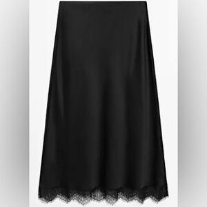 Massimo Dutti Lace Trim Skirt